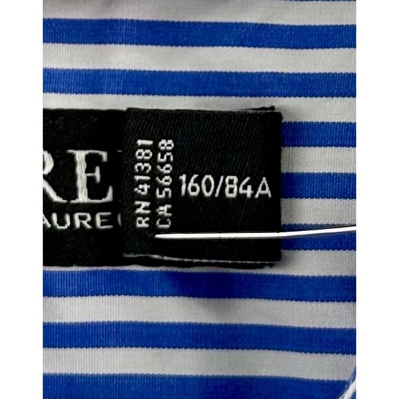 LAUREN RALPH LAUREN Strip Cotton Broadcloth Shirt Women's Size Small Embroidered - Picture 11 of 16
